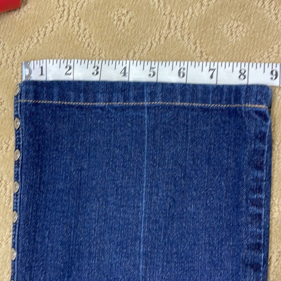 Escada High Rise Signature Studded Structured Flare Medium Wash Jeans EUC 26 /34 - Picture 12 of 12